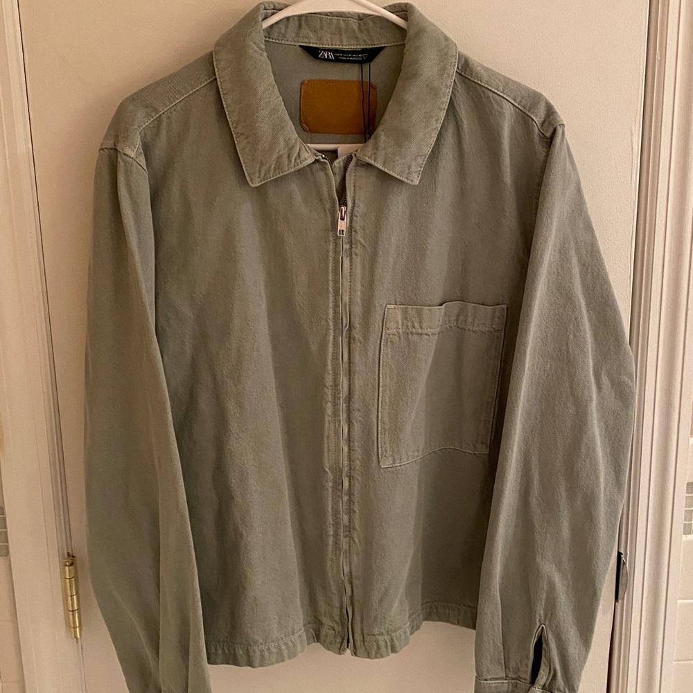 Zara Khaki Green Casual Jacket